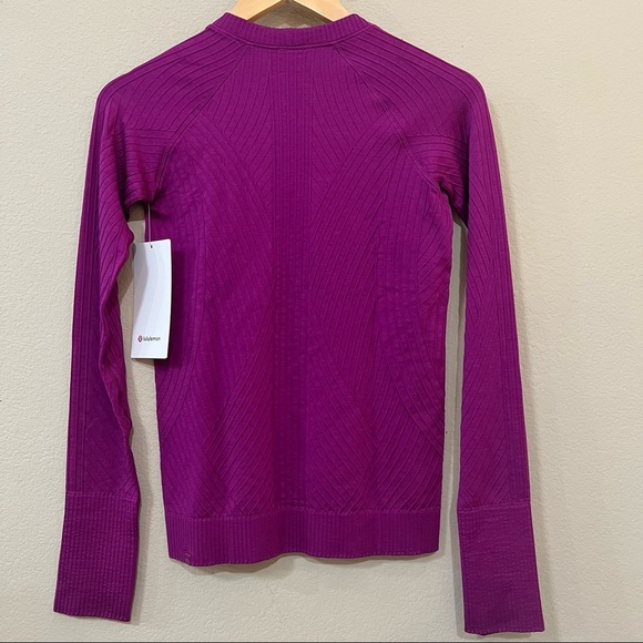 NWT Lululemon Rest Less Pullover Aerial Deep Fuschia Highlight Purple Sz 4 Gym - Picture 3 of 9